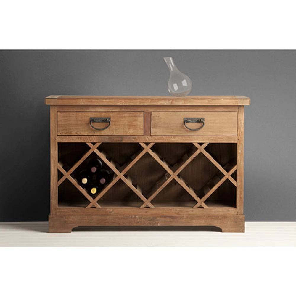 Urban Woodcraft Knightsbridge Solid Pine Wine Bar - Natural Wood