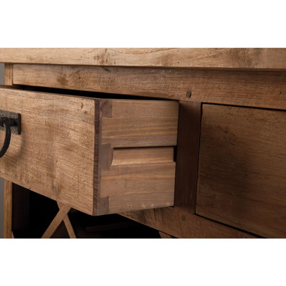 Urban Woodcraft Knightsbridge Solid Pine Wine Bar - Natural Wood