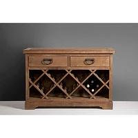 Urban Woodcraft Knightsbridge Solid Pine Wine Bar - Natural Wood