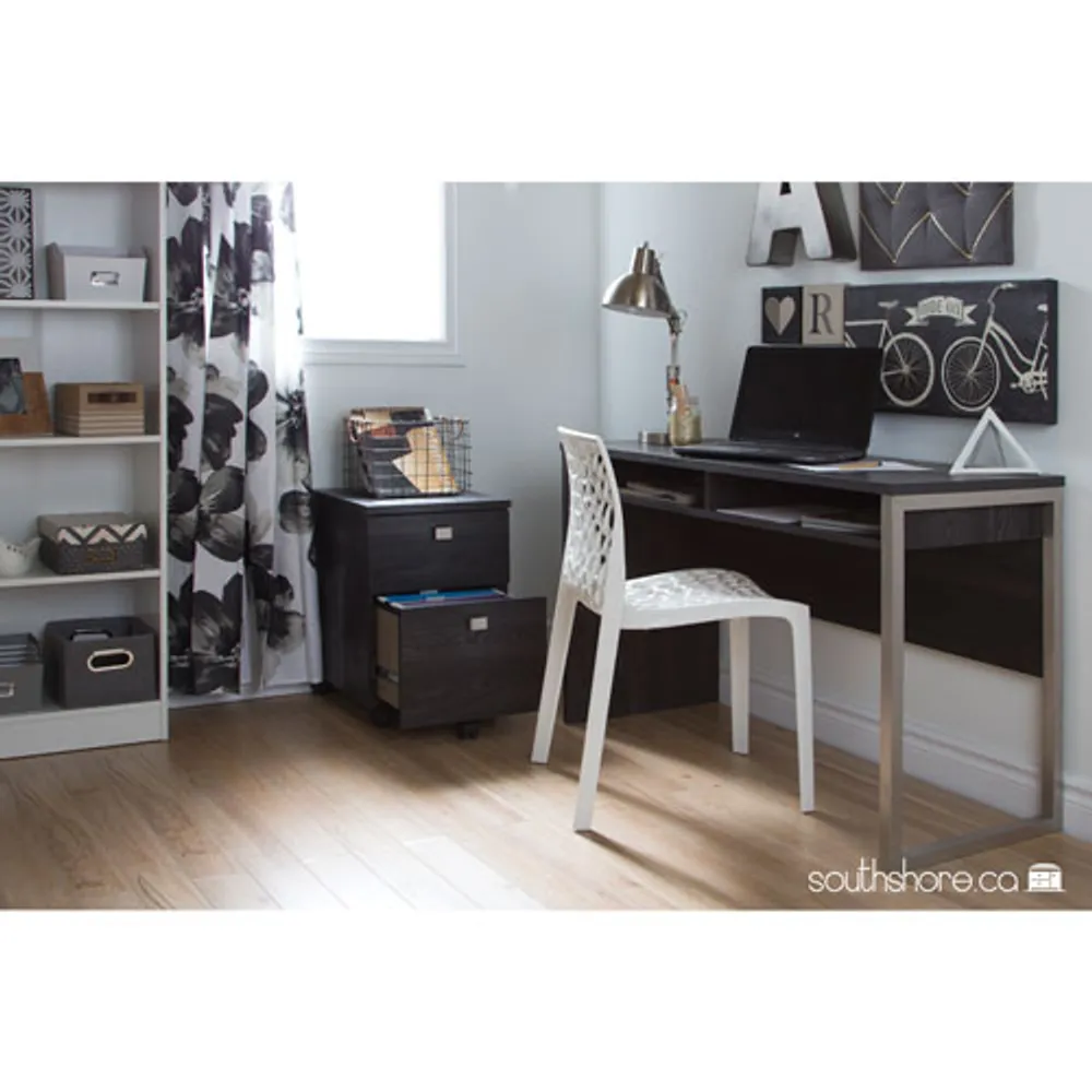 Interface Contemporary 2-Drawer Mobile File Cabinet - Grey Oak