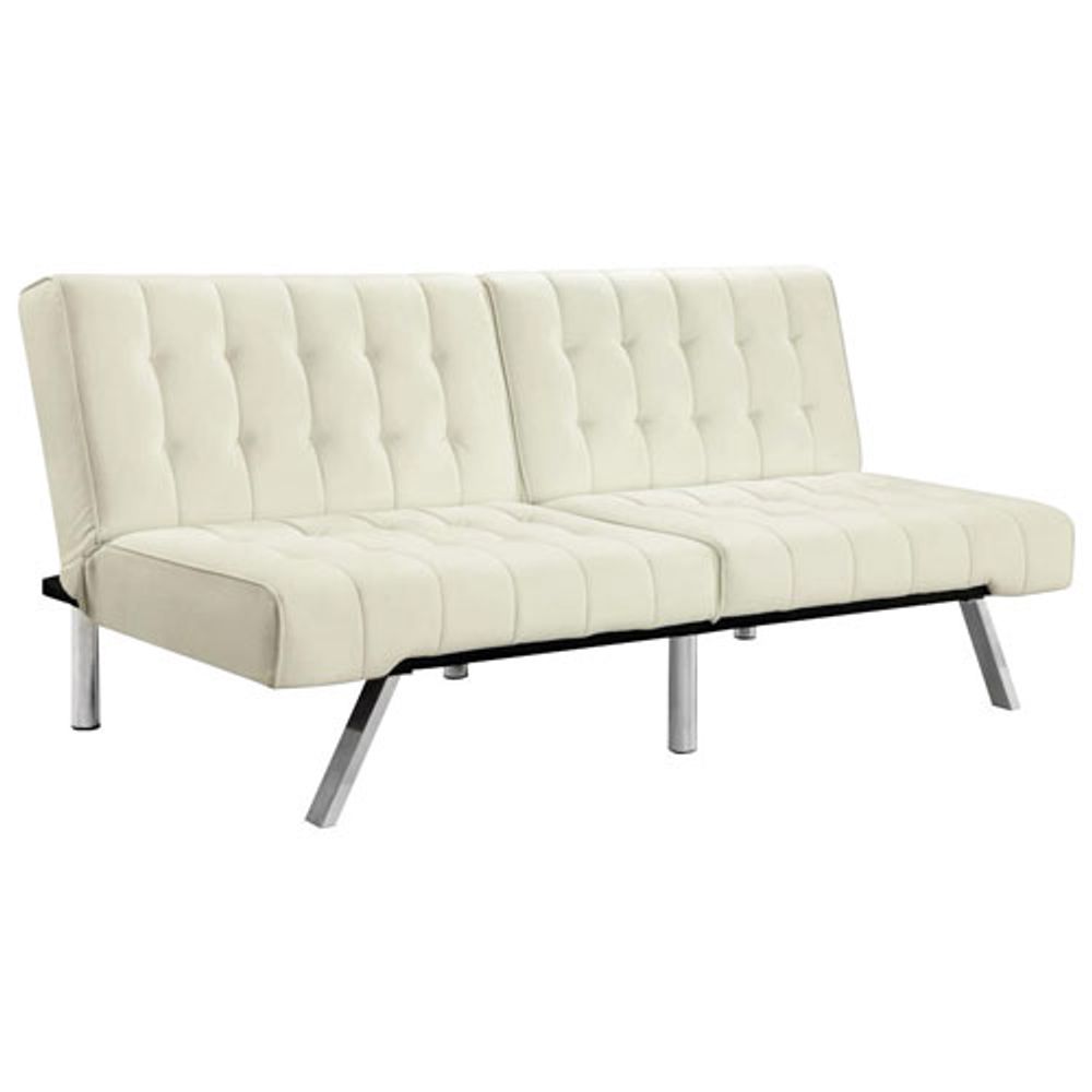 Emily Contemporary Faux Leather Futon - White