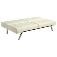 Emily Contemporary Faux Leather Futon - White