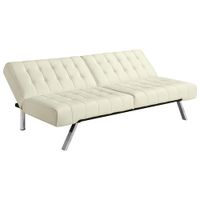 Emily Contemporary Faux Leather Futon - White