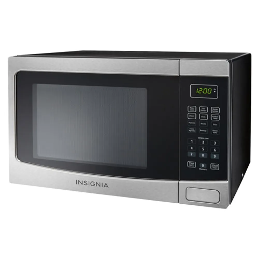 Insignia Countertop Microwave - 1.2 Cu. Ft. - Stainless Steel/Black - Only at Best Buy