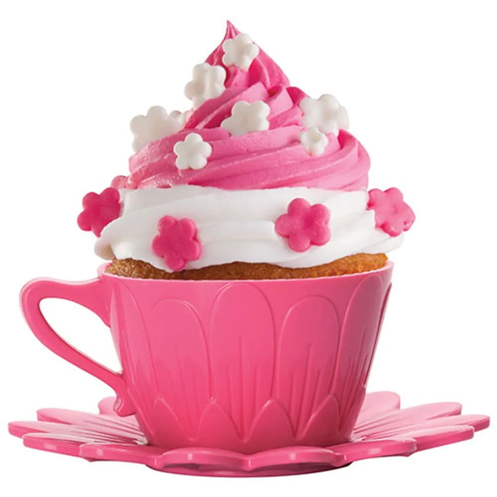 Pavoni Daisy Silicone Cupcake Cup and Saucer - Set of 2