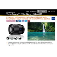 Sony E-Mount Full-Frame FE Vario-Tessar T 24-70mm f/4 ZEISS OSS Wide Telephoto Zoom Lens