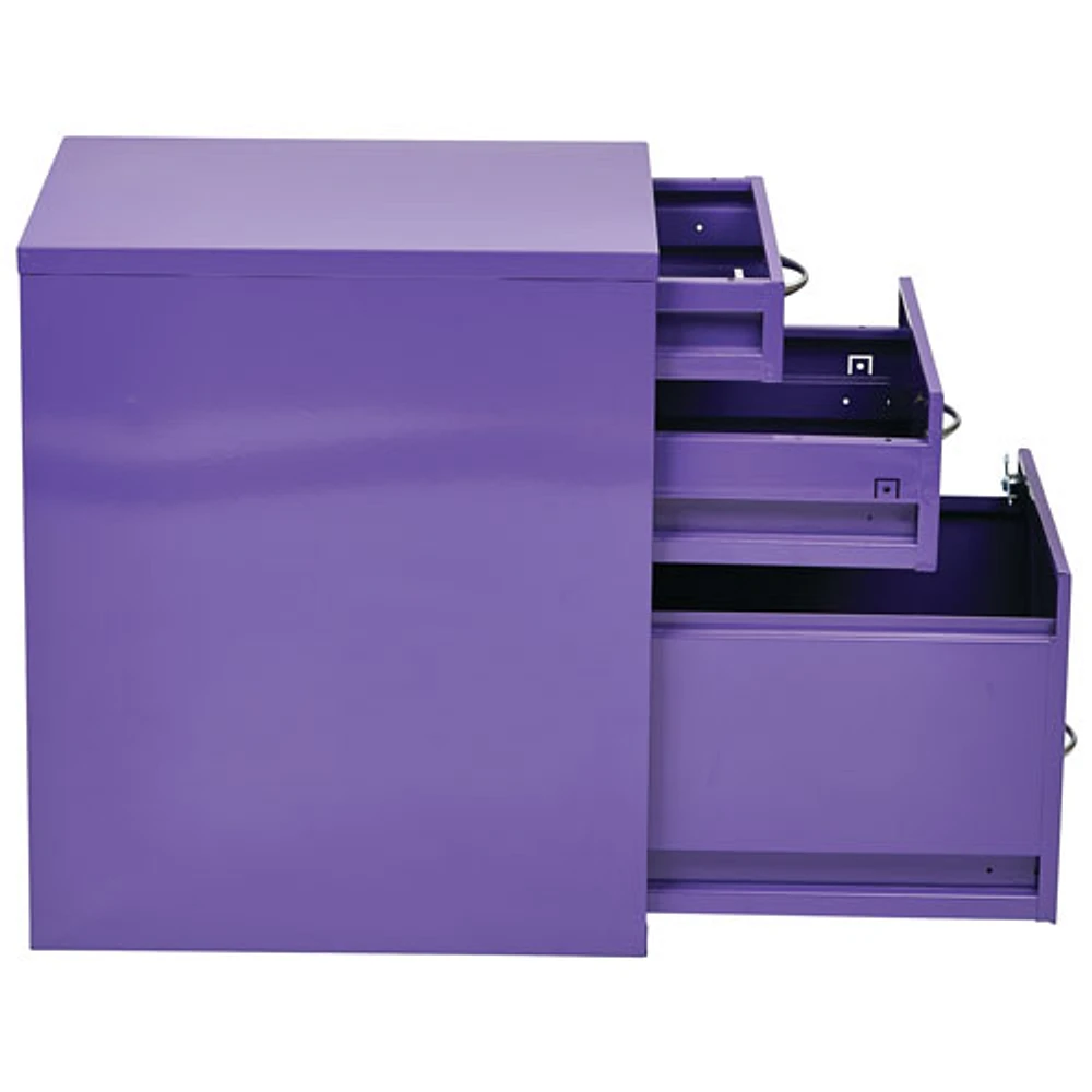 OSP Designs Modern 3-Drawer File Cabinet - Purple