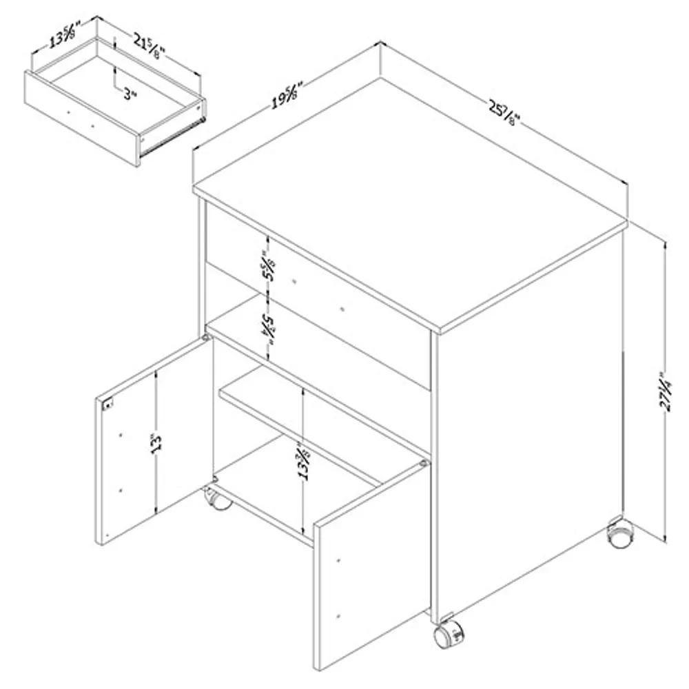 Fiesta Contemporary Mobile Microwave Cart