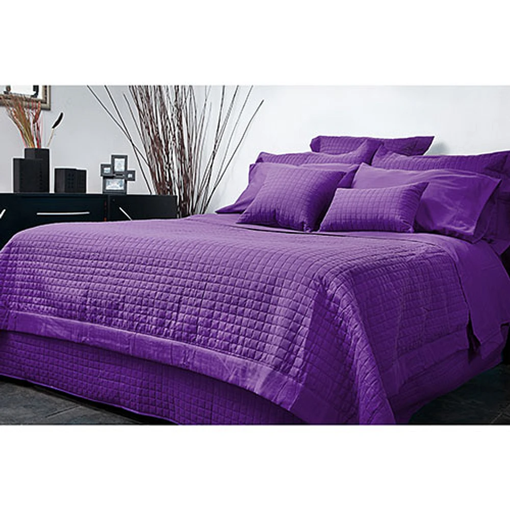 Ensemble housse de douillette en microfibre collection Grid de Gouchee Design - Très grand - Violet