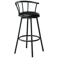 Tabouret de bar moderne à hauteur de comptoir - Ensemble de 2 - Noir