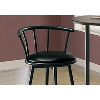 Modern Bar Height Barstool - Set of 2 - Black