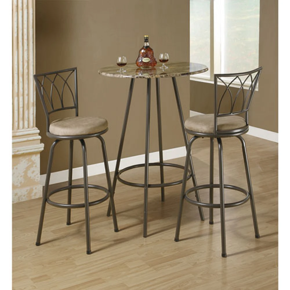 Mecca Contemporary Bar Height Barstool - Set of 2 - Dark Coffee