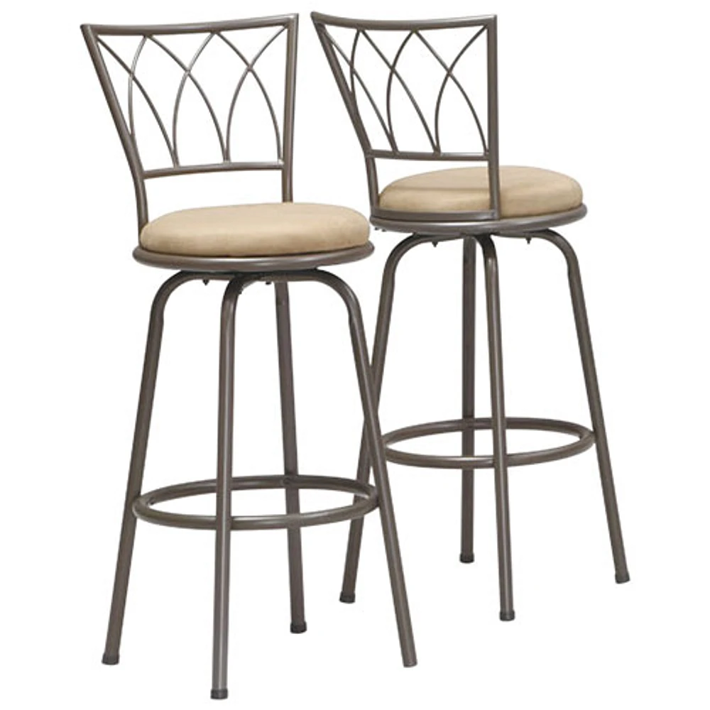 Mecca Contemporary Bar Height Barstool - Set of 2 - Dark Coffee