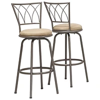 Mecca Contemporary Bar Height Barstool - Set of 2 - Dark Coffee