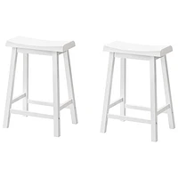 Traditional Counter Height Barstool - Set of 2 - White