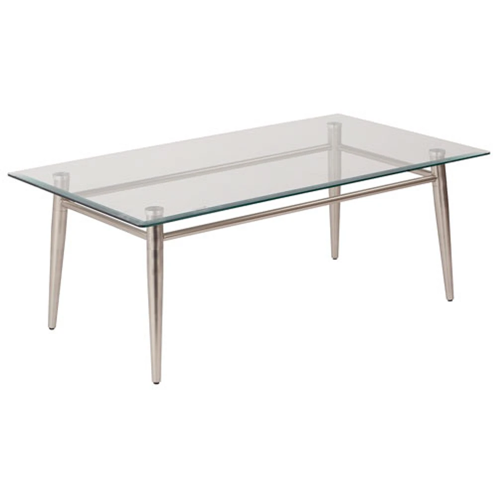 Avenue Six Brooklyn Rectangular Glass-Top Rectangular Coffee Table