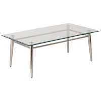 Avenue Six Brooklyn Rectangular Glass-Top Rectangular Coffee Table