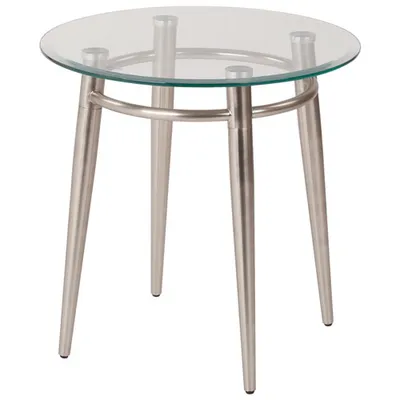 Avenue Six Brooklyn Round Glass-Top End Table