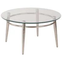 Avenue Six Brooklyn Round Glass-Top Coffee Table