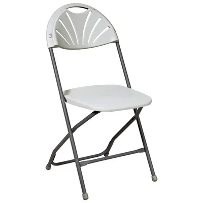 Work Smart Resin Folding Chair - 4 Pack - Light Grey