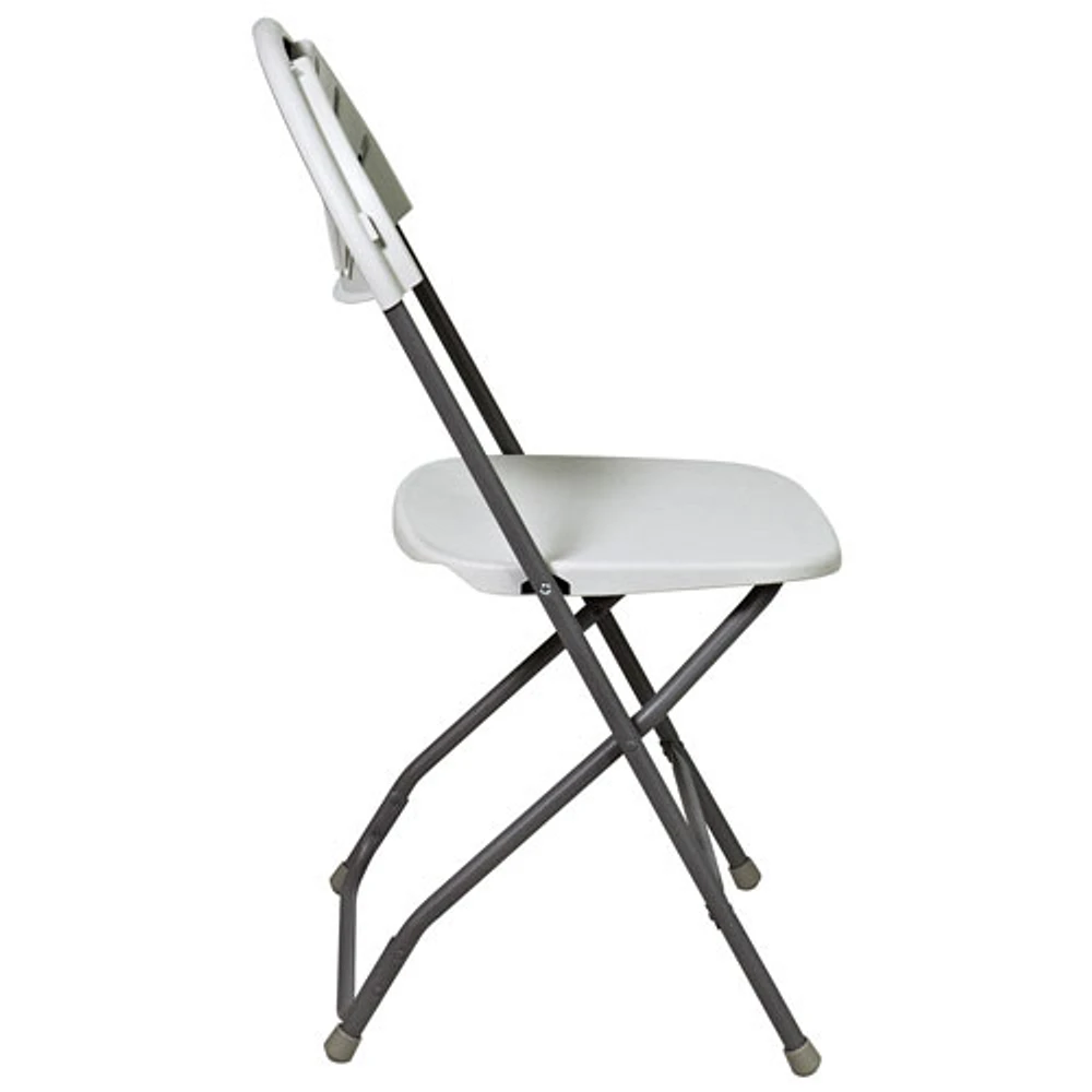 Chaise repliable en résine Work Smart - Ensemble de 4 - Gris pâle