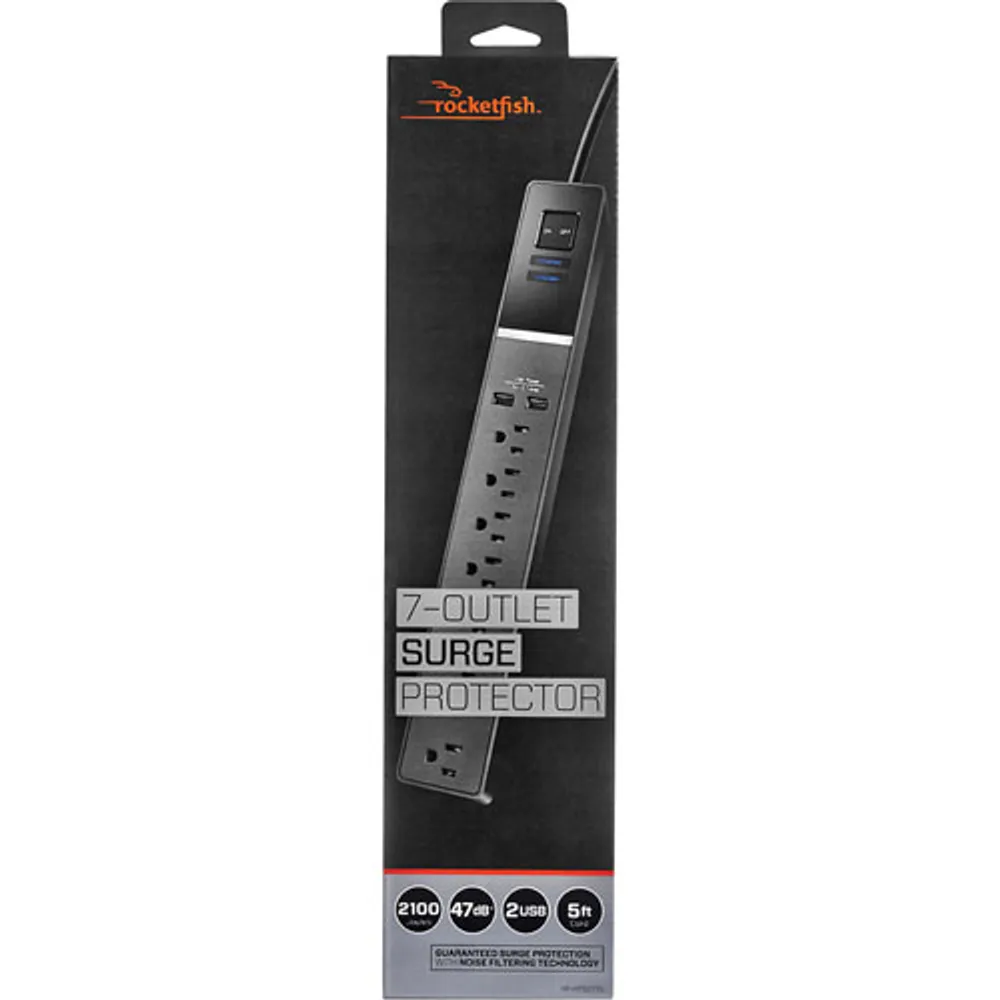 Rocketfish 7-Outlet 2-USB Surge Protector - Only at Best Buy