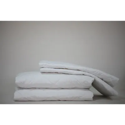 LuxeportZEN Collection 200 Thread Count Silk/Cotton Mattress & Pillow Protector Set - King - White