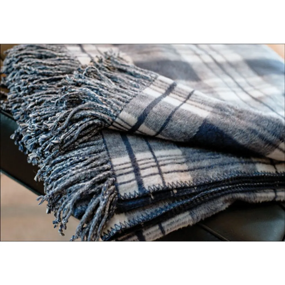 Luxeport Collection Silk Fleece Throw - Blue
