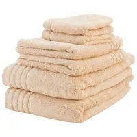 LuxeportSPA 6-Piece Bamboo Rayon/Cotton Towel Set - Linen