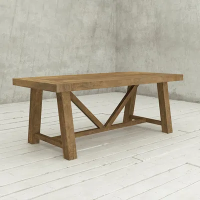 Knightsbridge Transitional 8-Seating Rectangular Ancona Dining Table - Natural Wood