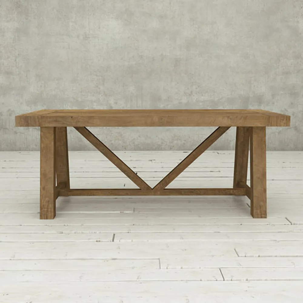 Knightsbridge Transitional 8-Seating Rectangular Ancona Dining Table - Natural Wood