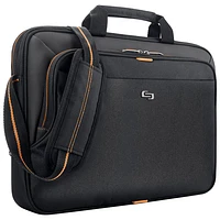 Solo 15.6" Laptop Slim Briefcase - Black/Orange