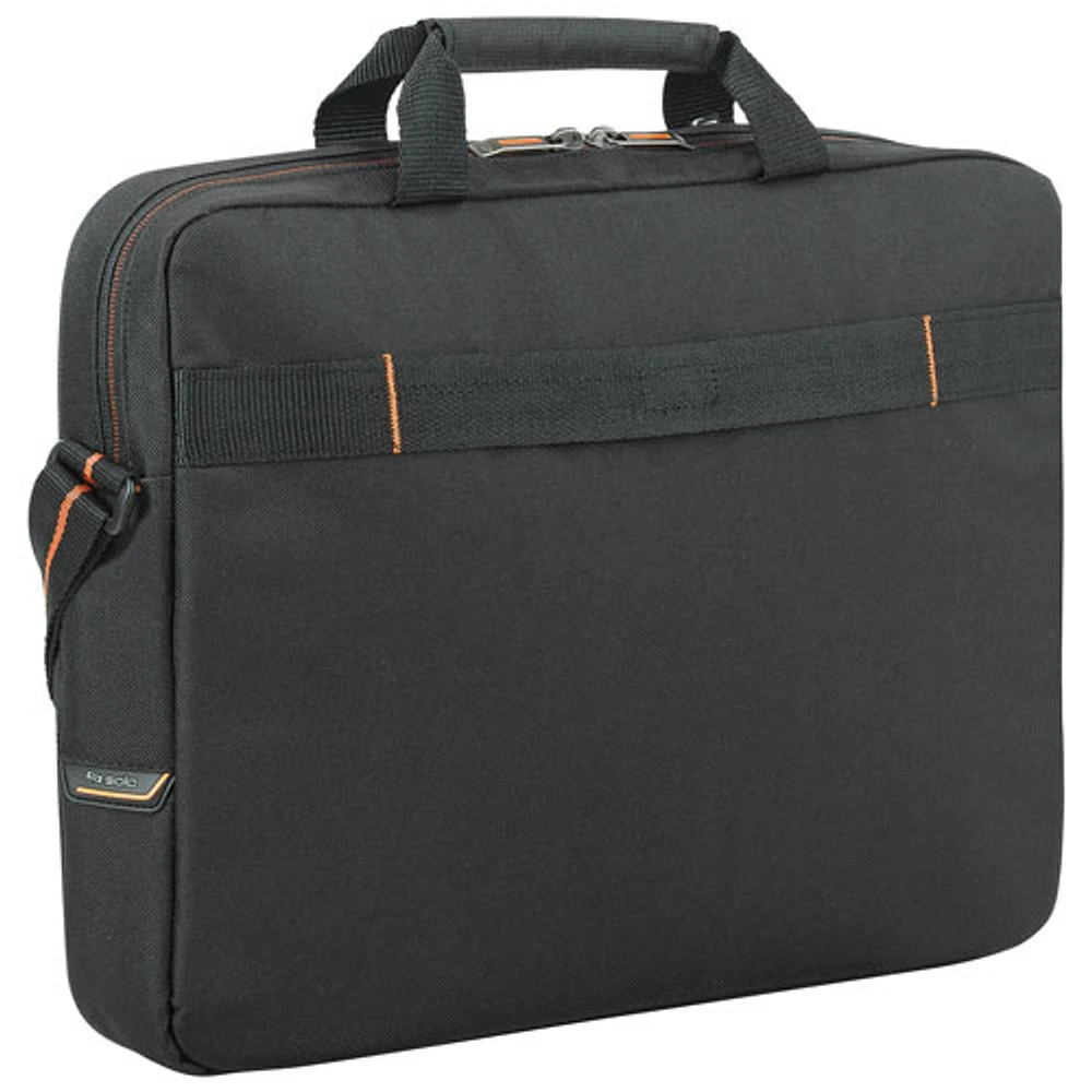 Solo 15.6" Laptop Slim Briefcase - Black/Orange
