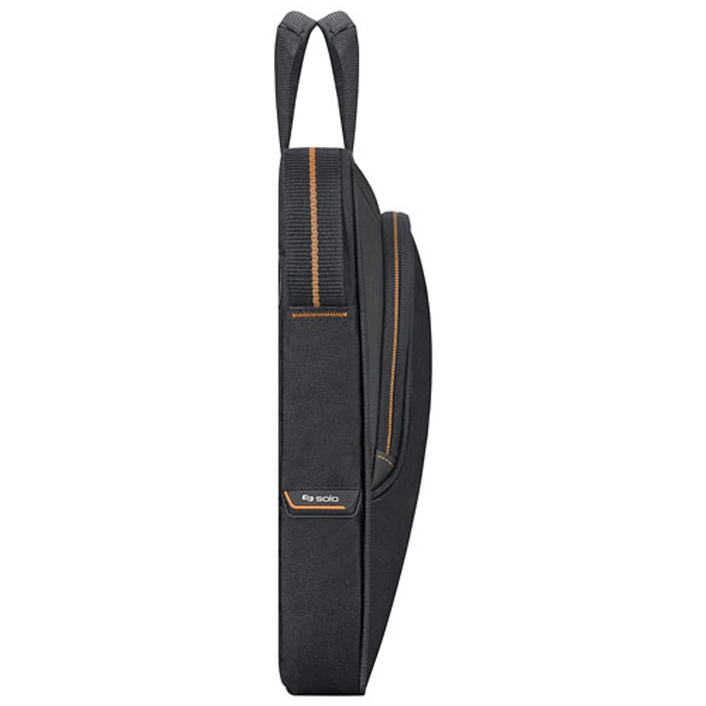 Solo 15.6" Laptop Slim Briefcase - Black/Orange