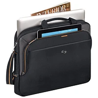 Solo 15.6" Laptop Slim Briefcase - Black/Orange