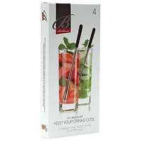 Brilliant Icy Swizzle Stick - 4 Pack - Silver/Black