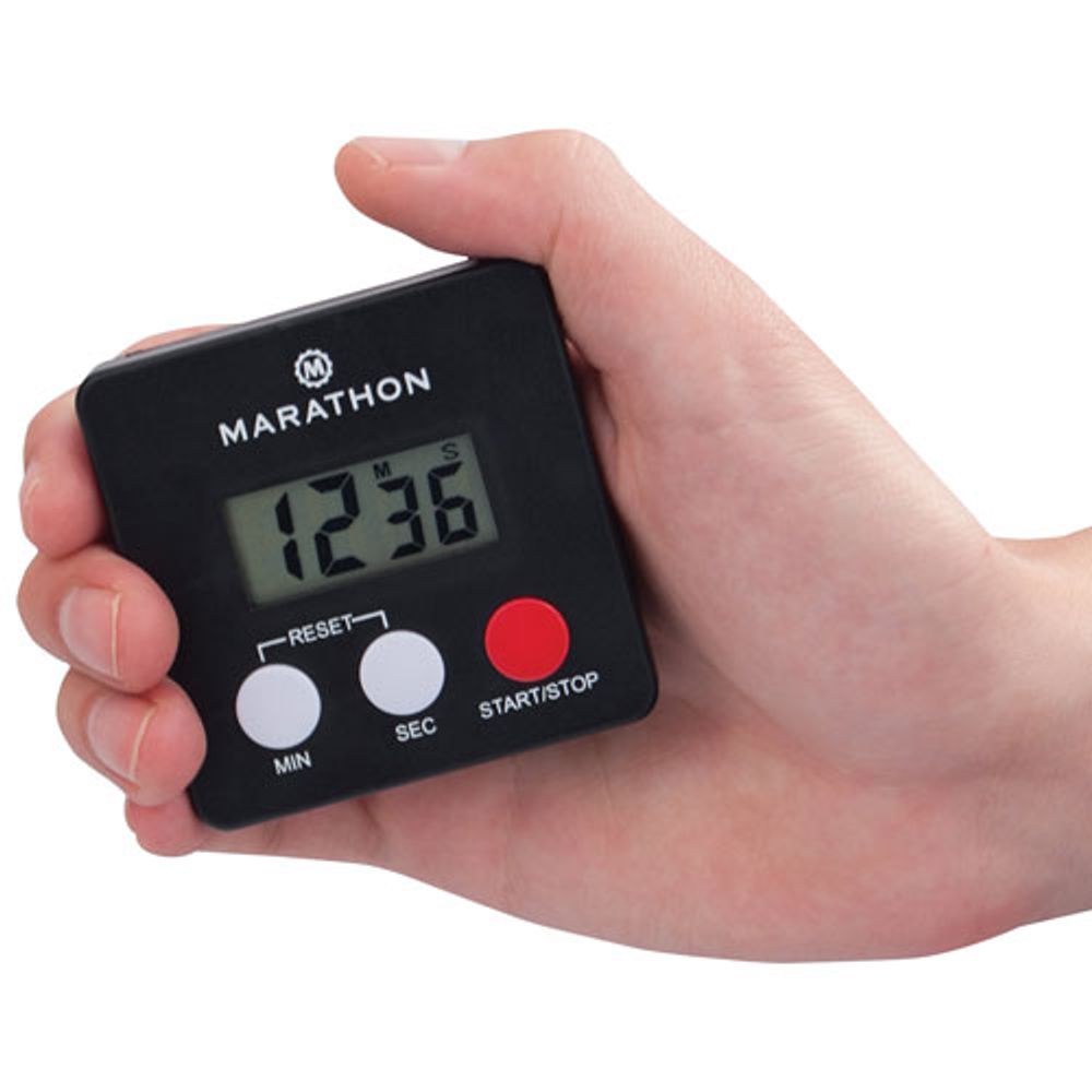 Marathon 100-Minute Digital Timer with Magnetic Clip-On - Black