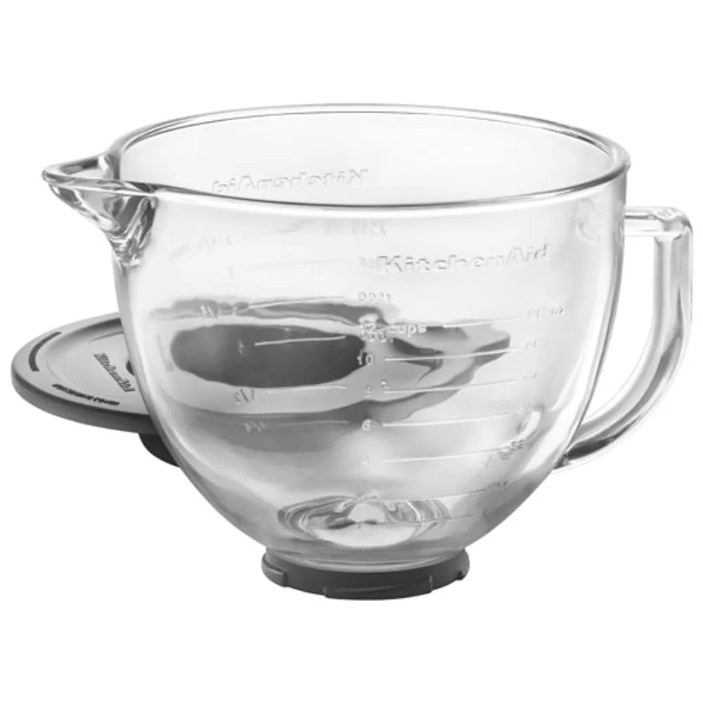 KitchenAid 5Qt Glass Bowl & Lid Stand Mixer Attachment - White