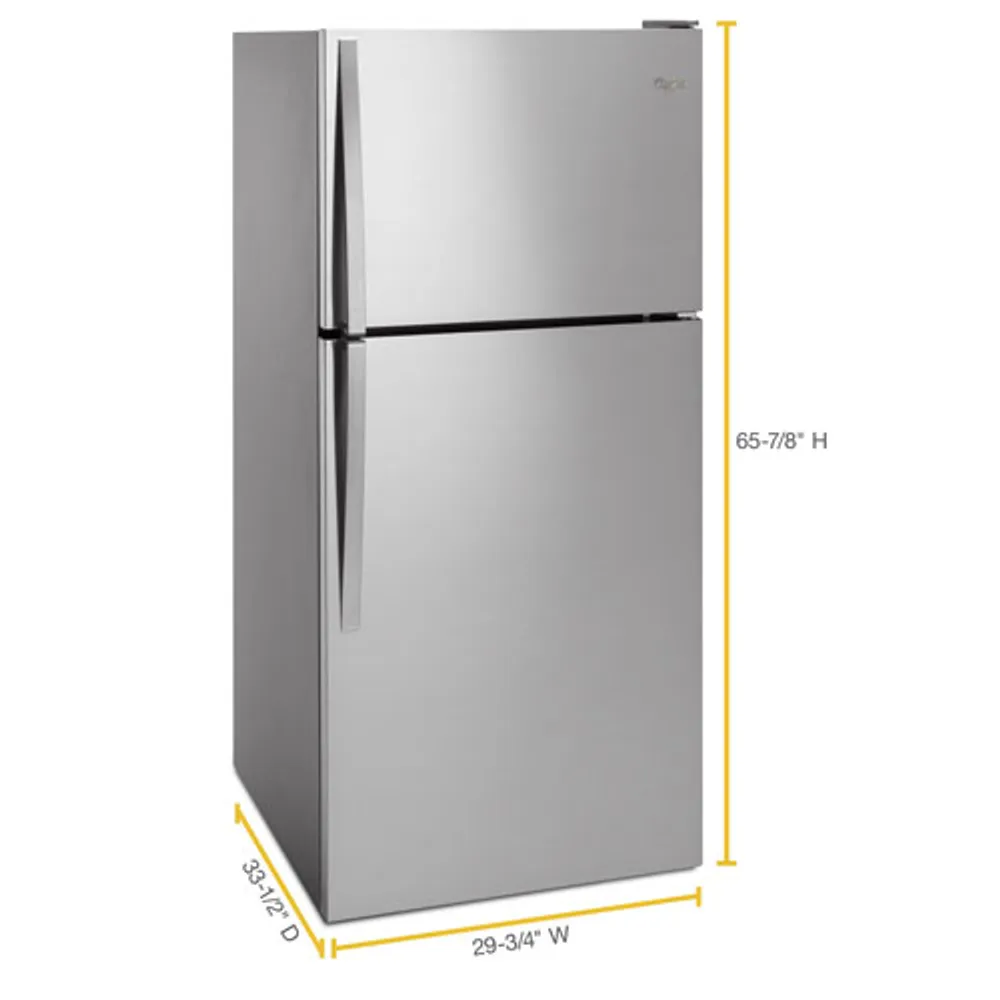 Réfrigérateur à congélateur supérieur 30 po 18,2 pi3 de Whirlpool - Acier inoxydable