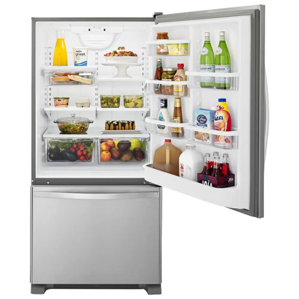 Whirlpool 30" 18.7 Cu. Ft. Bottom Freezer Refrigerator with LED Lighting