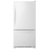 Whirlpool 33" 21.9 Cu. Ft. Bottom Freezer Refrigerator with LED Lighting (WRB322DMBW) - White-on-White