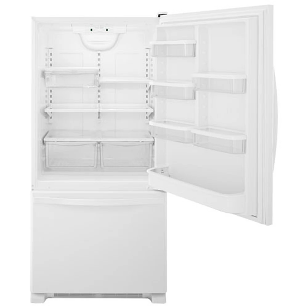 Whirlpool 33" 21.9 Cu. Ft. Bottom Freezer Refrigerator with LED Lighting (WRB322DMBW) - White-on-White