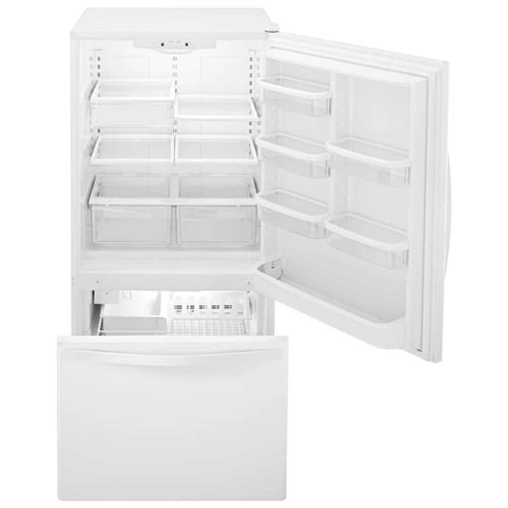 Whirlpool 33" 21.9 Cu. Ft. Bottom Freezer Refrigerator with LED Lighting (WRB322DMBW) - White-on-White