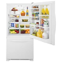 Whirlpool 33" 21.9 Cu. Ft. Bottom Freezer Refrigerator with LED Lighting (WRB322DMBW) - White-on-White