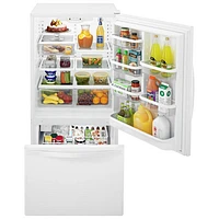 Whirlpool 33" 21.9 Cu. Ft. Bottom Freezer Refrigerator with LED Lighting (WRB322DMBW) - White-on-White