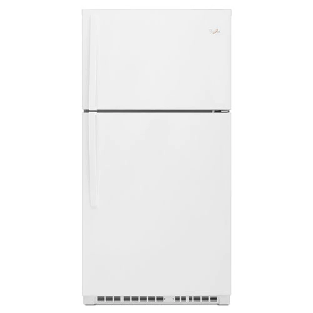 Réfrigérateur à congélateur supérieur, éclairage DEL 21,3 pi³ 33 po Whirlpool (WRT541SZDW) - Blanc