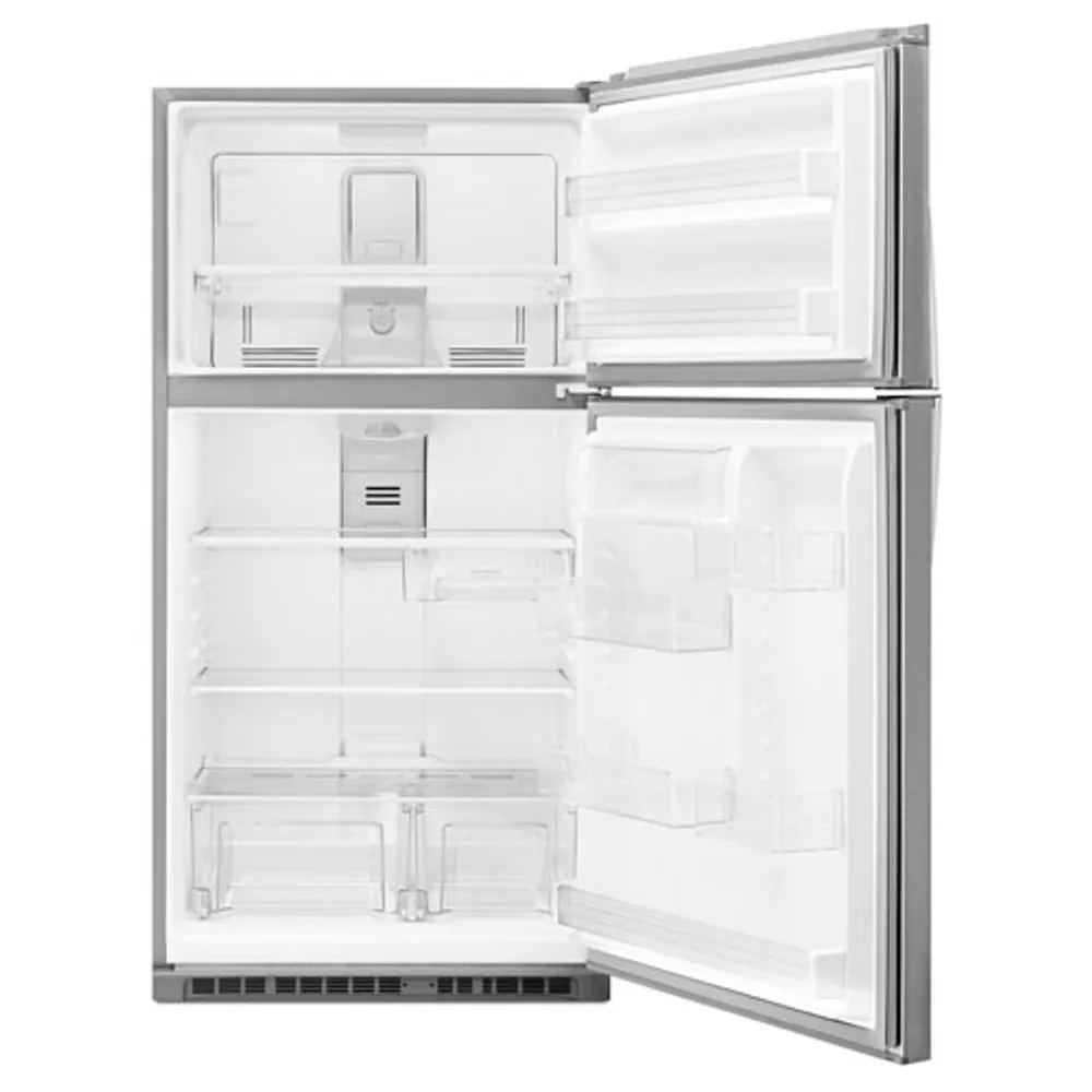 Réfrigérateur à congélateur supérieur 21,3 pi³ 33 po, éclairage DEL de Whirlpool (WRT541SZDM) - Inox