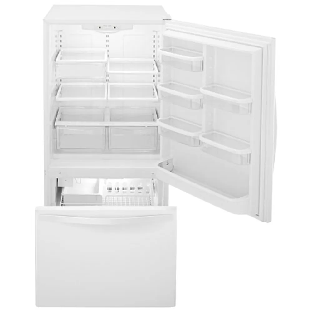 Whirlpool 30" 18.7 Cu. Ft. Bottom Freezer Refrigerator with LED Lighting - White-on-White