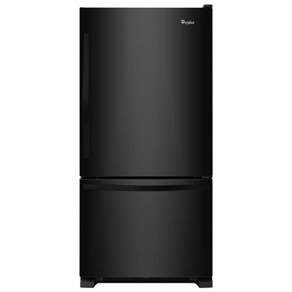 Réfrigérateur congélateur en bas, écl. DEL 21,9 pi³ 33 po Whirlpool (WRB322DMBB) - Noir sur noir