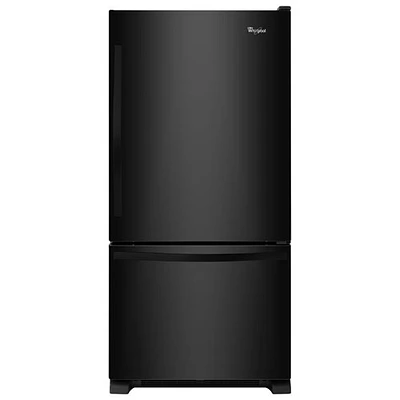 Whirlpool 33" 21.9 Cu. Ft. Bottom Freezer Refrigerator with LED Lighting (WRB322DMBB) - Black-on-Black